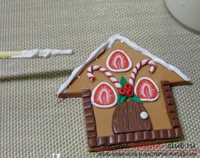 Gingerbread house made of polymer clay - New Year's master class with your own hands. Photo №5
