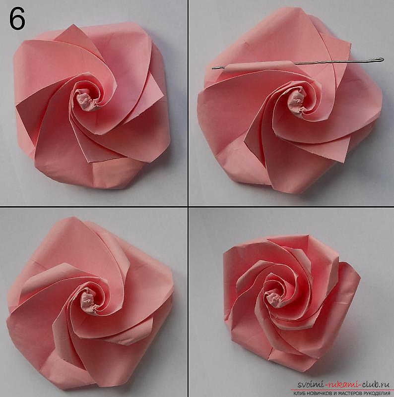 Paper rose in origami technique. Photo №7