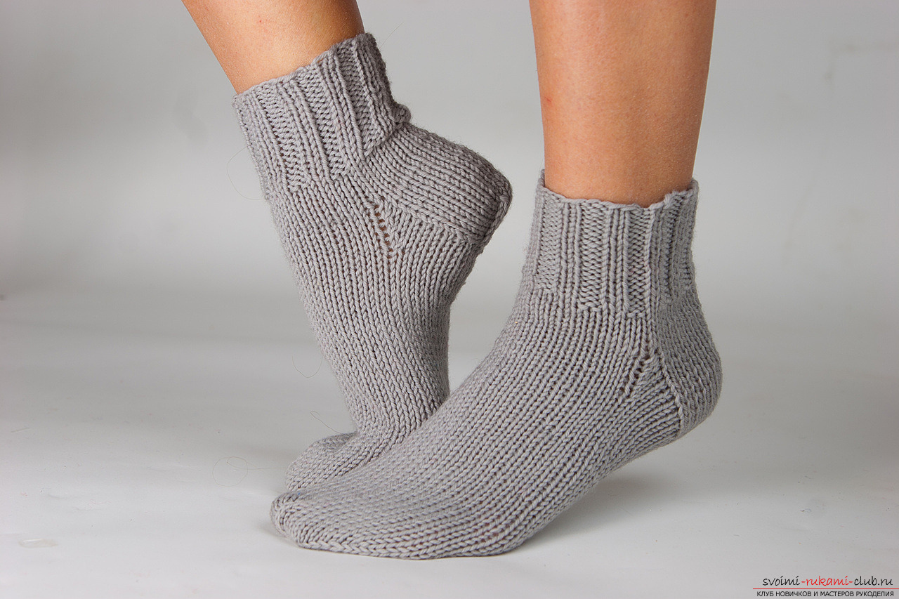 knitting of socks on 2 spokes. Photo №1