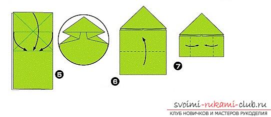 How to add funny dynamic figures from paper in origami technique for children of 7 years old. Photo # 17