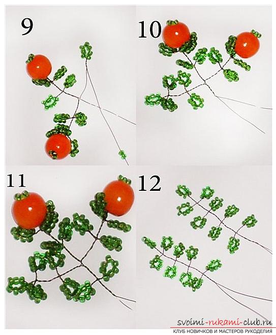 Detailed step-by-step photos and description of weaving of bead trees, two master classes .. Photo # 4