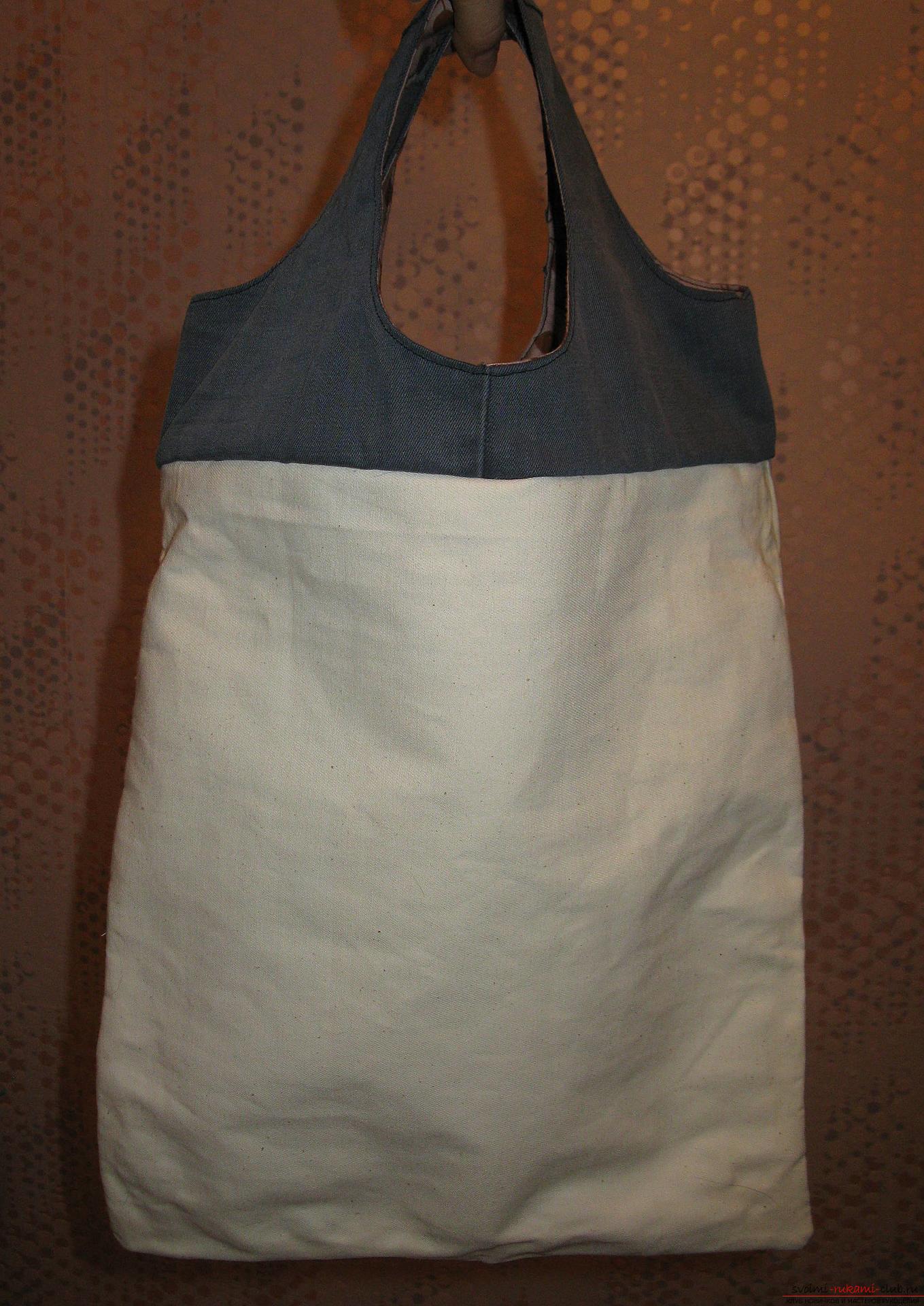 Step-by-step photos to the lesson on sewing a shopping bag. Photo number 15