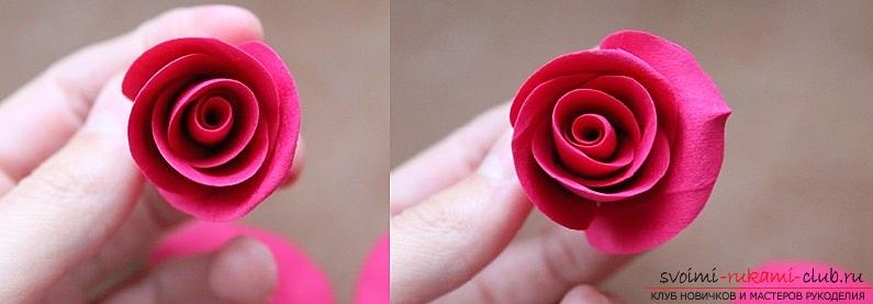 Як зліпити троянду з полімерної глини, майстер клас з докладним описом і фото .. Фото №3