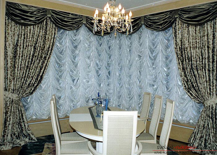 French curtains, made by own hands. Photo of rooms decorated with curtains .. Picture №1