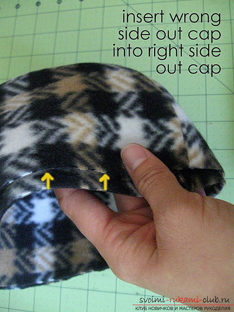 Instructions for creating a beautiful winter hat for a child from improvised materials .. Photo # 9