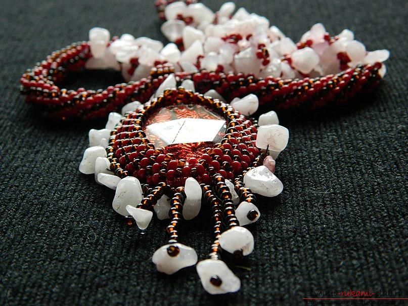 Necklace made of beads and rose quartz. Photo # 2