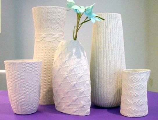 Original knitted vases