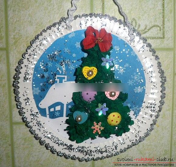 Quilling a New Year's panel with a Christmas tree - a quilling of Christmas crafts and a master class. Photo №1