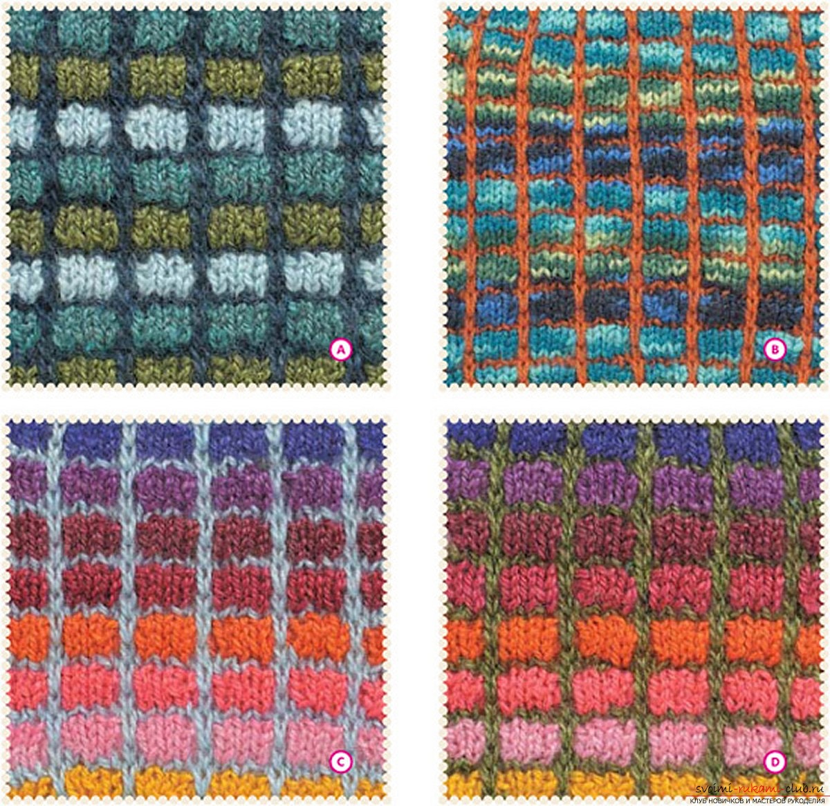 Трехцветный узор для вязания