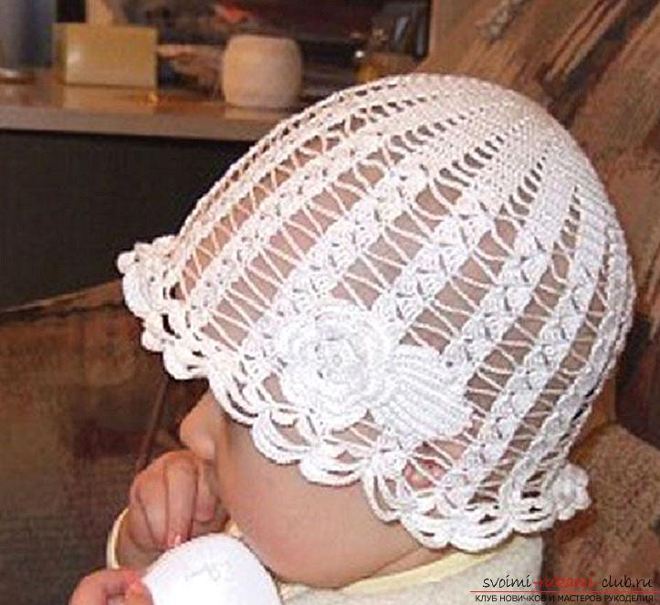 Літні шапочки для дітей та дорослих, пов'язані своїми руками гачком зі схемами, описом і фото .. Фото №12