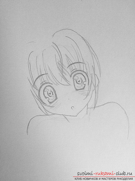 Как да нарисувате момиче с молив (аниме). Снимка №3