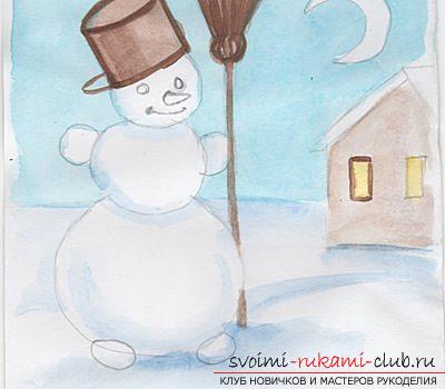Draw a Snow Maiden, Santa Claus and herringbone with her own hands. Picture №10