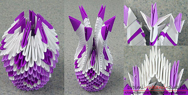 Modular origami - a vase for flowers with a high stem. Picture №3