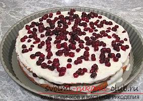 The preparation of a New Year's cake from cowberry is a master class and a step-by-step instruction of baking. Photo №5