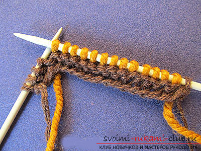 How to tie comfortable slippers-blind with knitting needles. Photo # 2