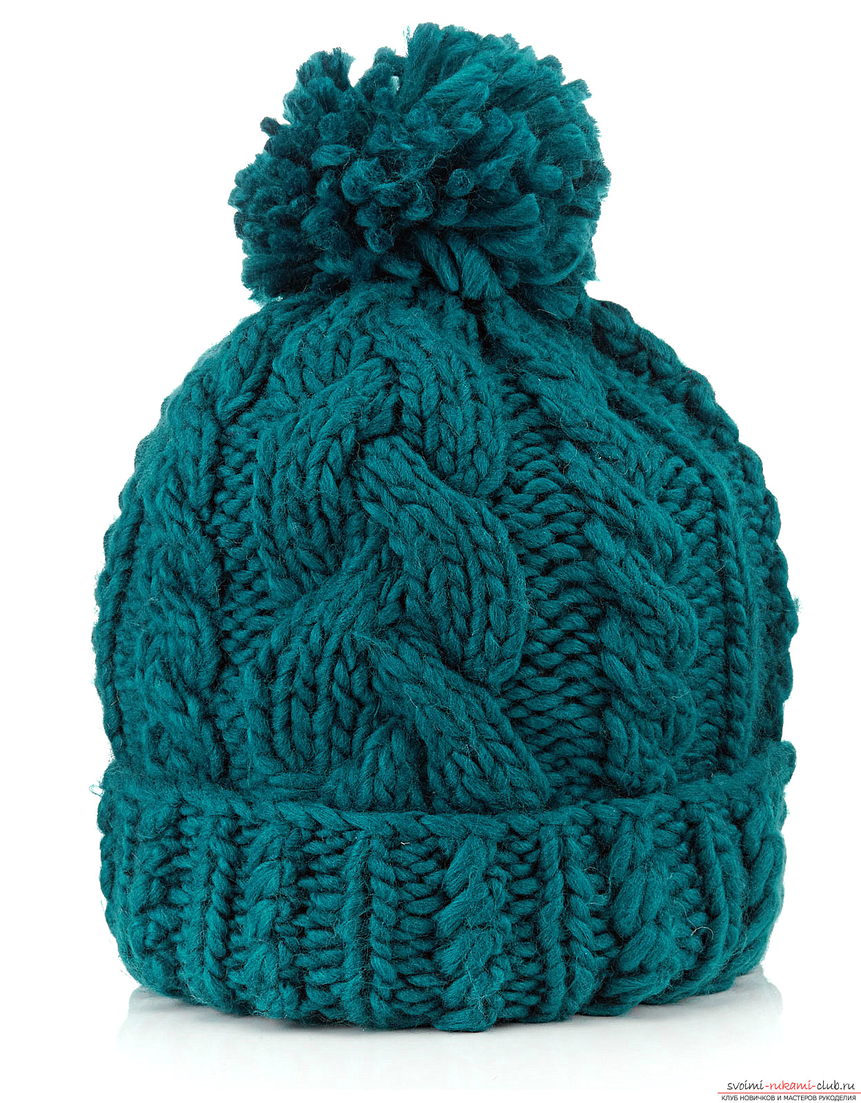 a knitted hat with a lapel. Photo # 2