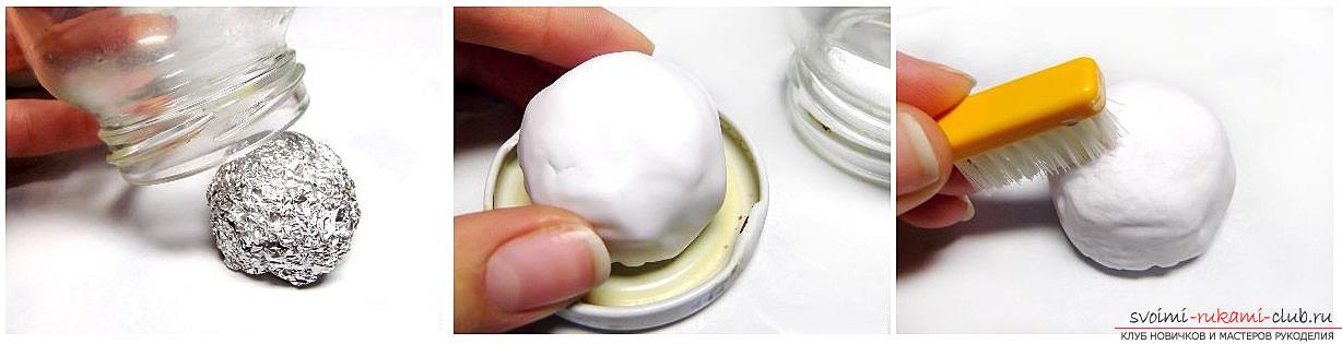 How to make a New Year's gift - a snow ball made of polymer clay with your own hands, step-by-step photos and description. Photo # 2