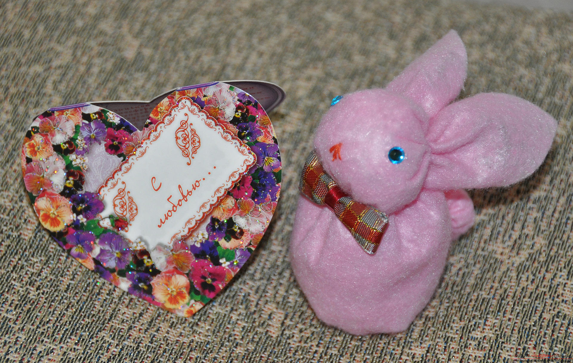 This master class contains the idea of ​​a gift for February 14 daughter. You will learn how to sew a toy a hare .. Photo №1