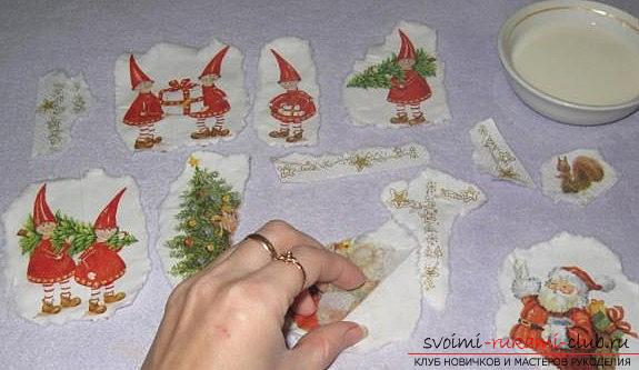 Decoupage of toys for the new year - crafts for the new year with their own hands. Photo №7