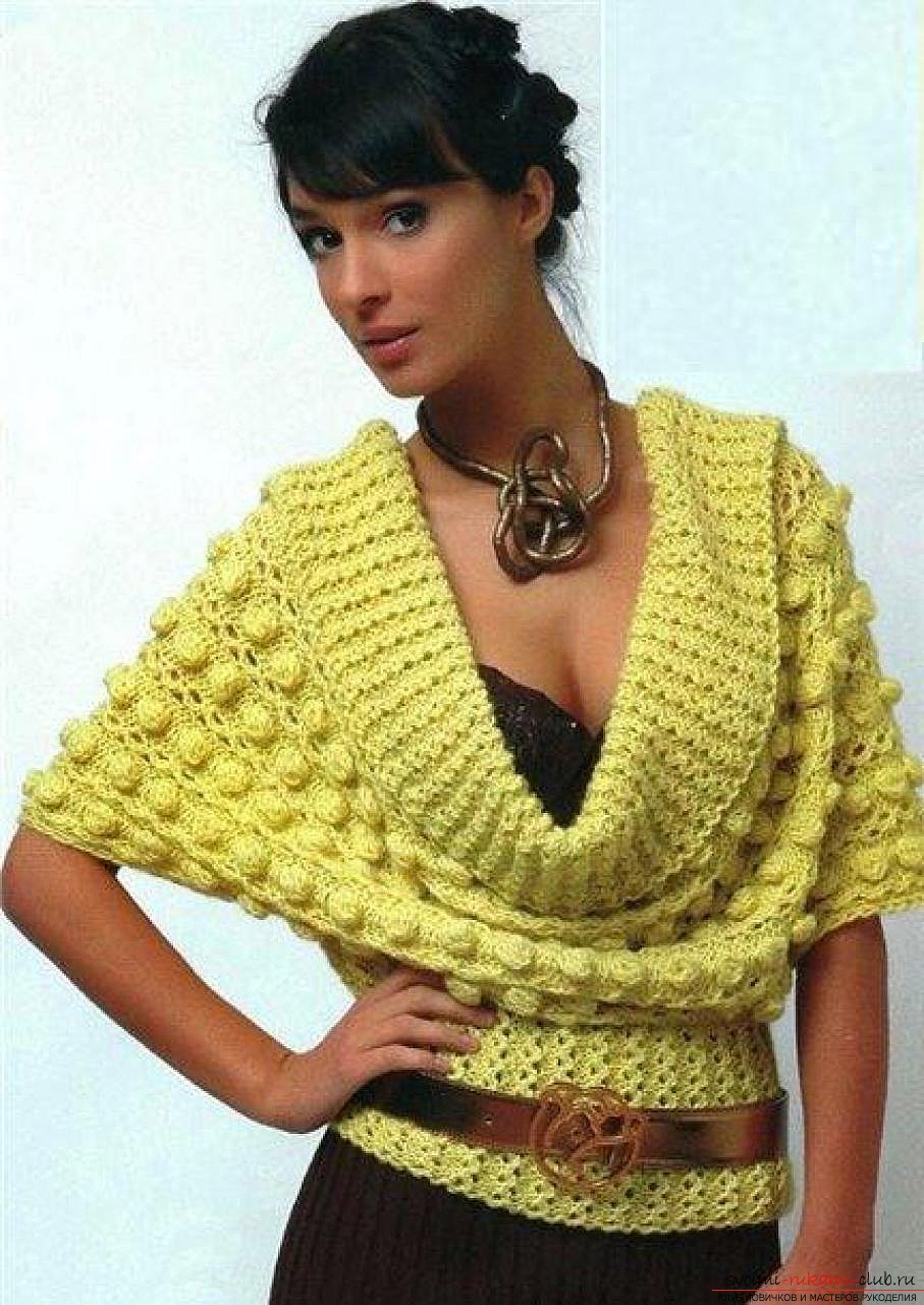 knitted knitting needles beautiful female jumper. Photo №1