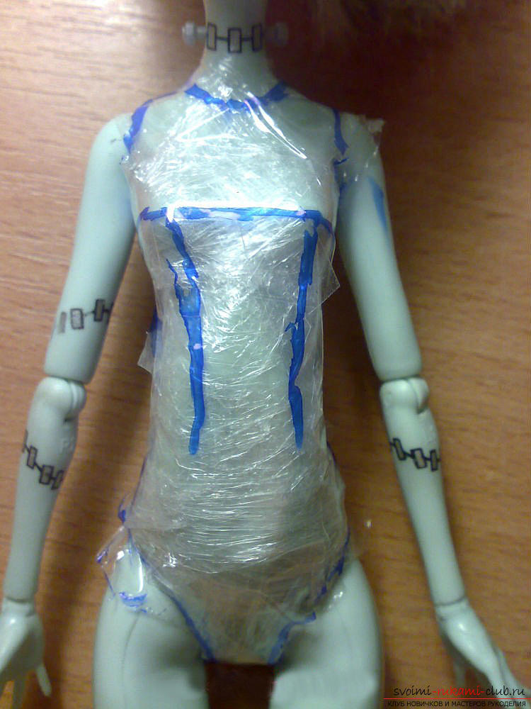 Препоръки за изграждане на модел на дрехи за чудовище кукла по метода на хакни .. Снимка # 4