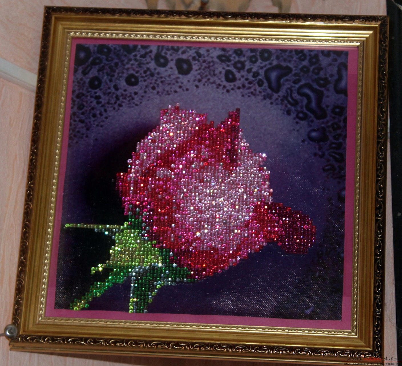 Finished work done in the technique of diamond embroidery. Picture №3