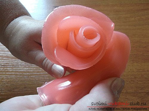 We make a soap-rose with our own hands. Photo number 12