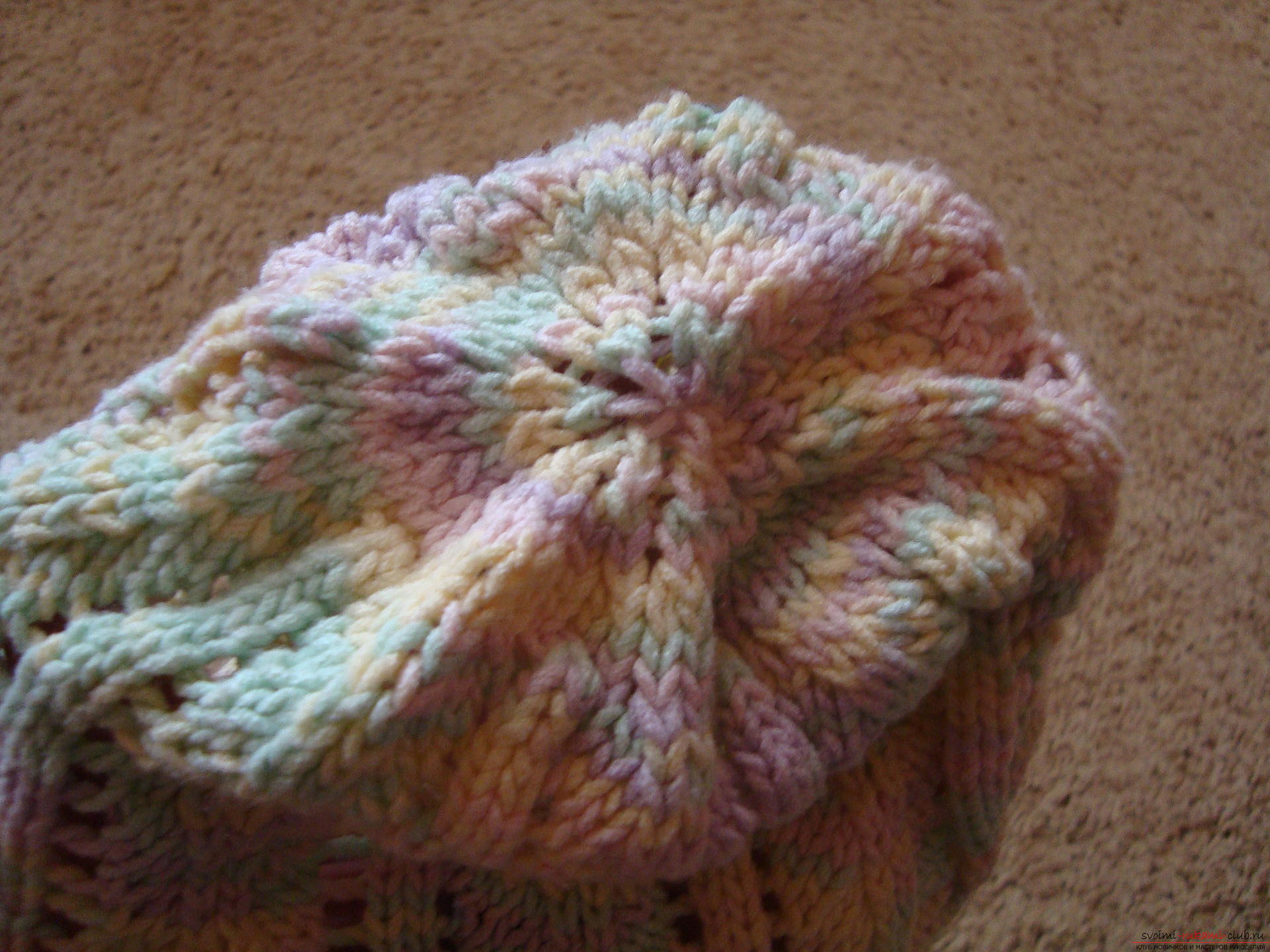Photo to a lesson on knitting a summer cap for a girl. Photo №4