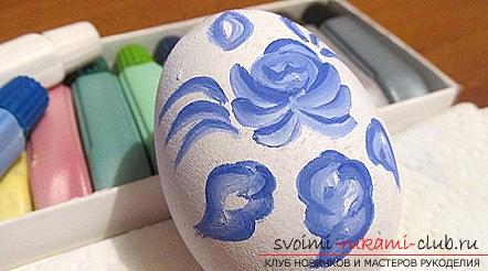 Гжельская розпис яйця до великодня своїми руками, елементи і візерунки для яйця. фото №3