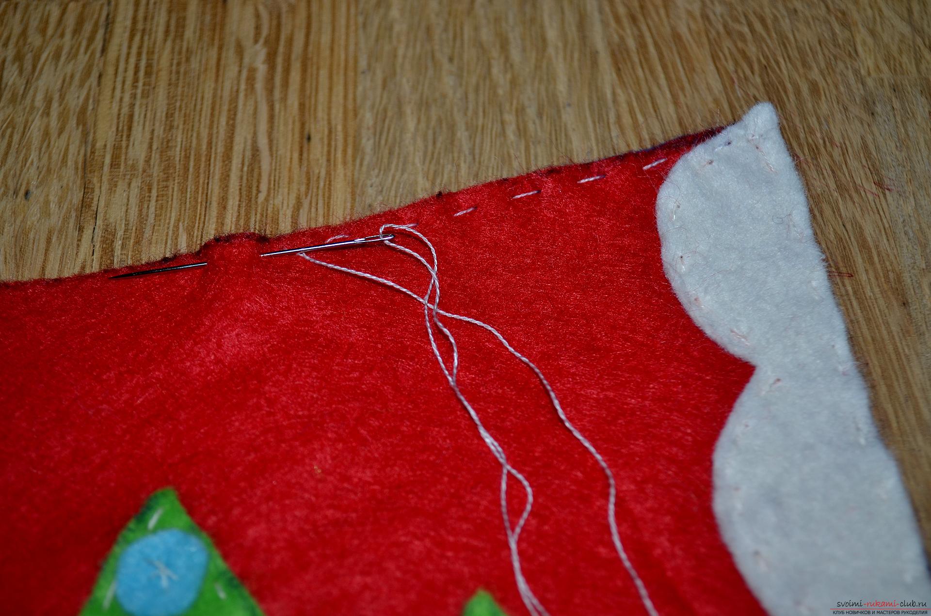 A lesson on making a Christmas boot made of felt with your own hands. Photo Number 14