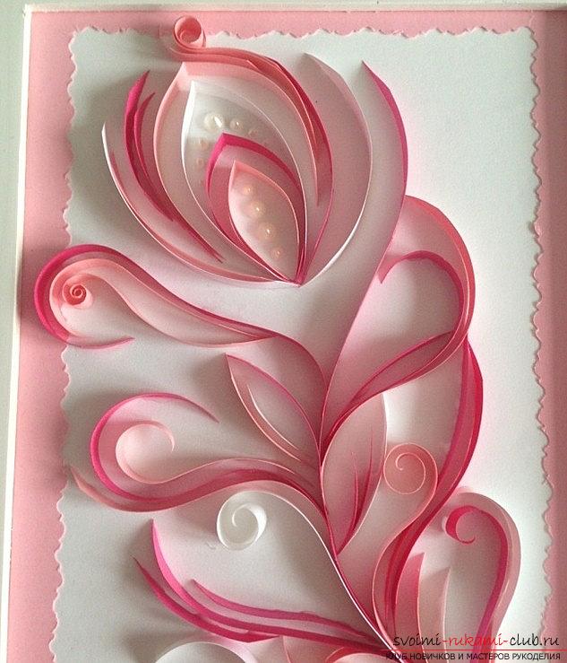 Perot with pearls - quilling pictures with photos and master class. Photo №13