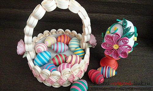 Easter basket and eggs with your own hands. Photo №1