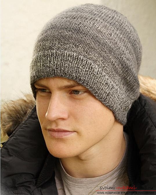 knitted winter men's hat with Norwegian pattern. Photo №4