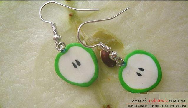 Earrings made of polymer clay with their own hands. Photo №1