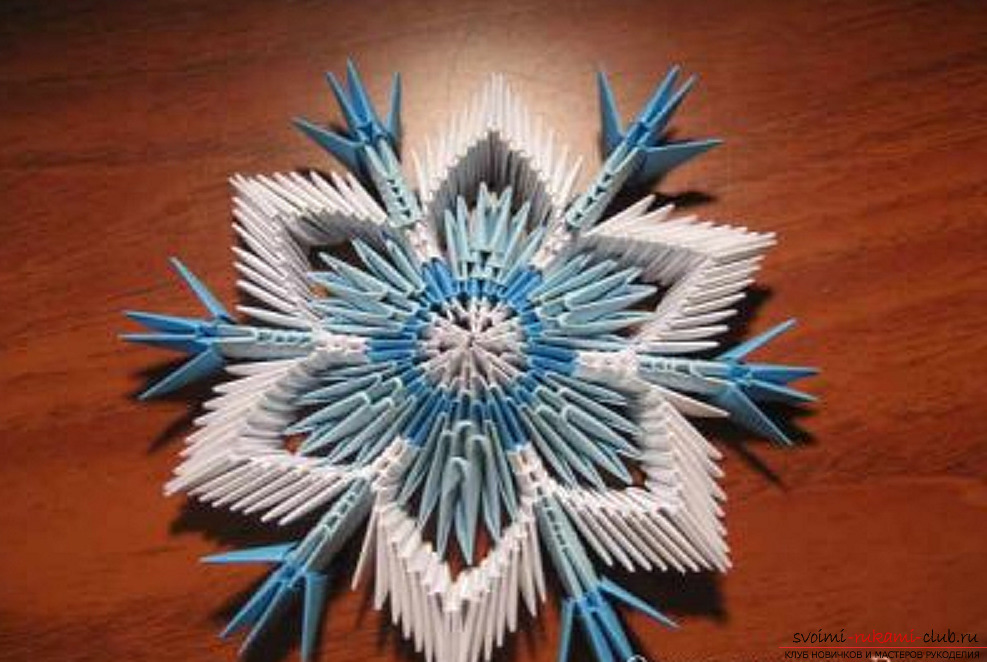 Modular origami snowflake. Photo Number 21