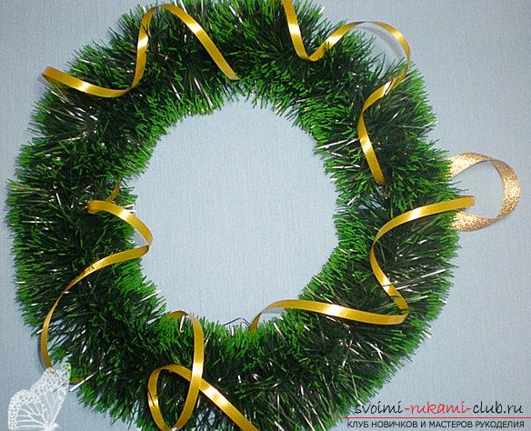 The interior of the New Year's wreath for the house with their own hands is a master class. Photo №4