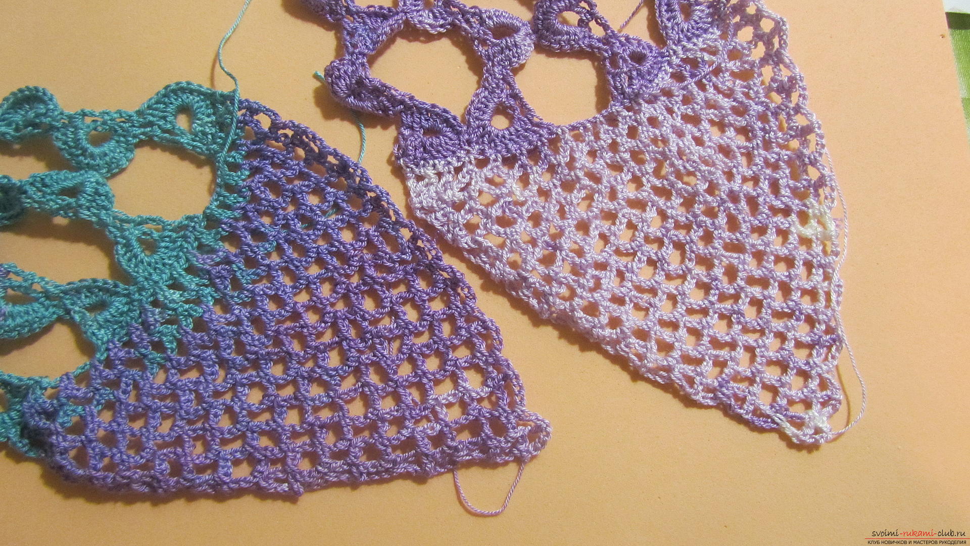 The master class will tell you in detail about crochet work on an openwork scarf. Photo number 47