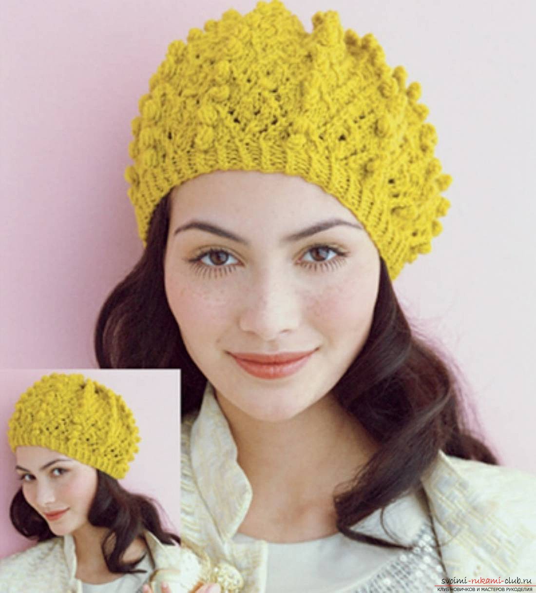 knitted needles universal female beret. Photo №5