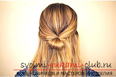 Hairstyles for every day, hairstyles for medium hair, how to perform a bow of hair on half-blown hair .. Photo # 2