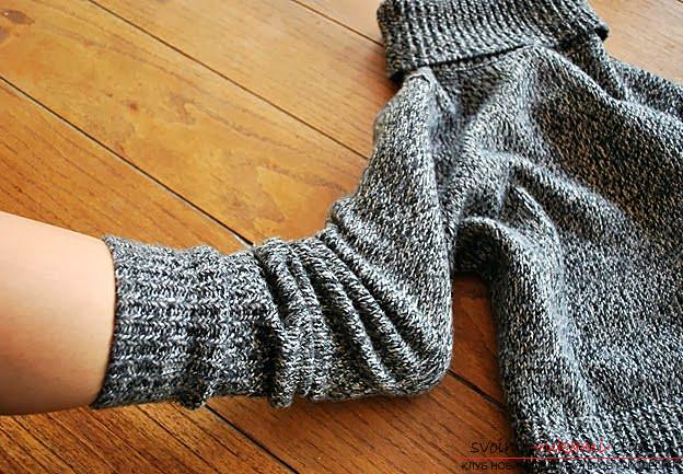 Unusual socks from a warm sweater, how quickly and easily to make socks out of an old sweater with your own hands .. Photo # 4
