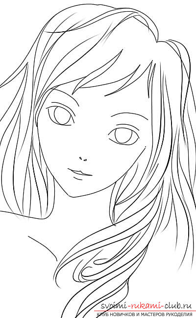 Drawing the face of an anime girl. Photo №8
