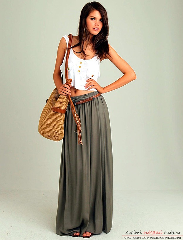 How to make a long skirt pattern for your taste with your own hands. Photo №1
