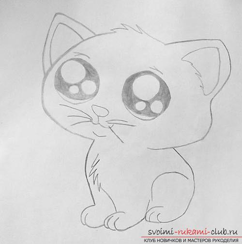 Master class in drawing a cat with a pencil. Photo №6
