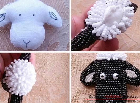 Two master class on creating sheep from beads with their own hands with photo and description .. Photo №6
