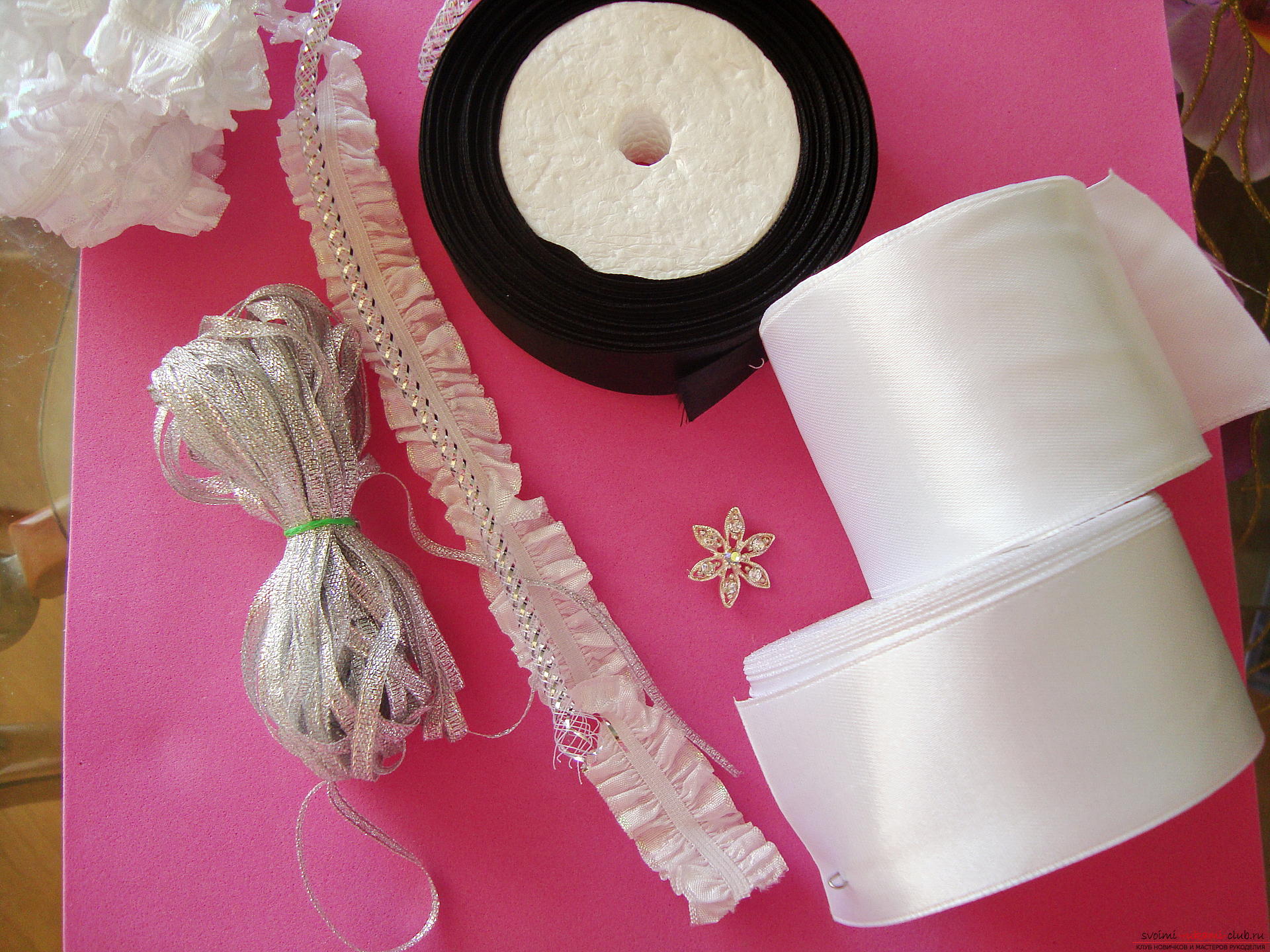 Step-by-step instruction for making bandages for the bride with description and photo. Photo # 2