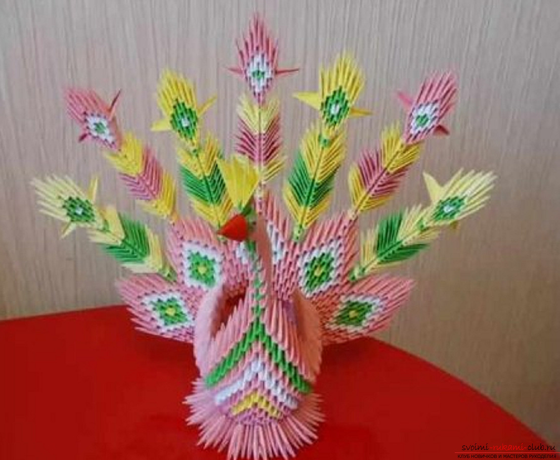 modular origami peacock. Picture №40