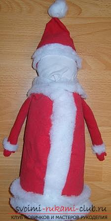 New Year's crafts, Santa Claus with his own hands, how to make Santa Claus, crafts with children, ideas and detailed lessons .. Photo # 31