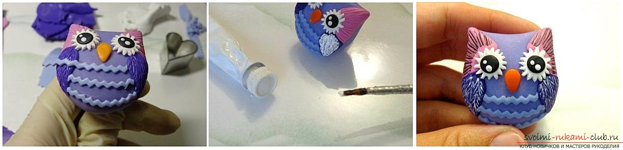 How to decorate a door handle with polymer clay. Master class on the creation of pens in the form of owls. Photo №7