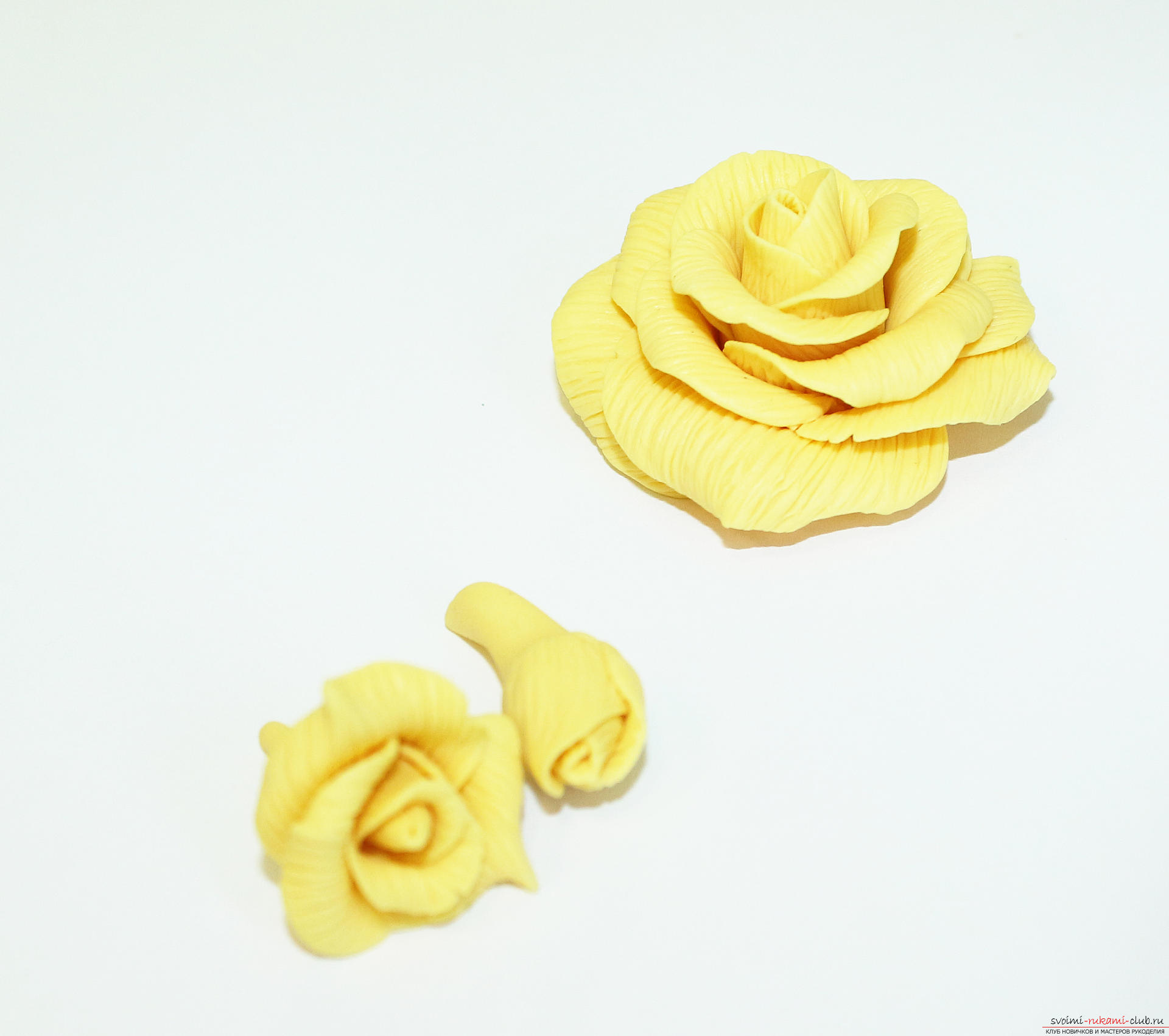 This detailed master class with a photo and description will teach you how to make your own flowers from polymer clay for a hair clip .. Photo # 26