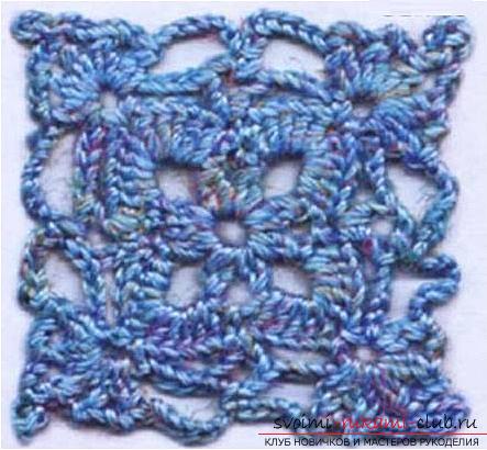 How to tie an openwork square with a crochet, an image, a diagram and a description of the work .. Photo # 7